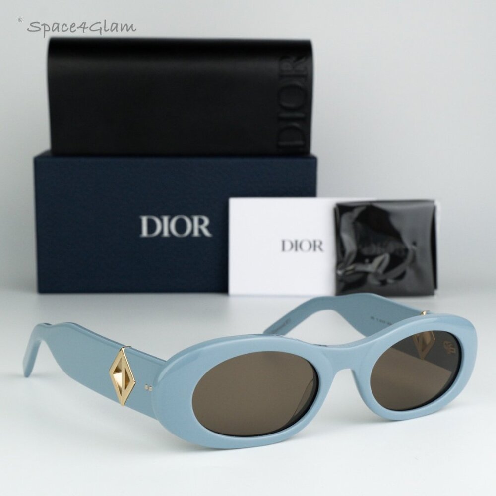 BRAND NEW Dior CD DIAMOND EDITION R11 30F0 Blue Brown Unisex Cat Eye Sunglasses